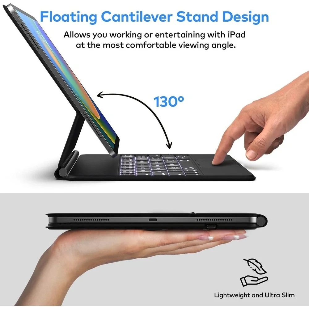 Magic-Style Keyboard Case w/ Trackpad for iPad‎ Air & Pro 11